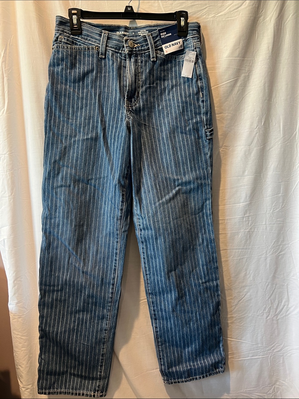 NWT women’s size 2 Old Navy high rise rigid OG loose striped jeans